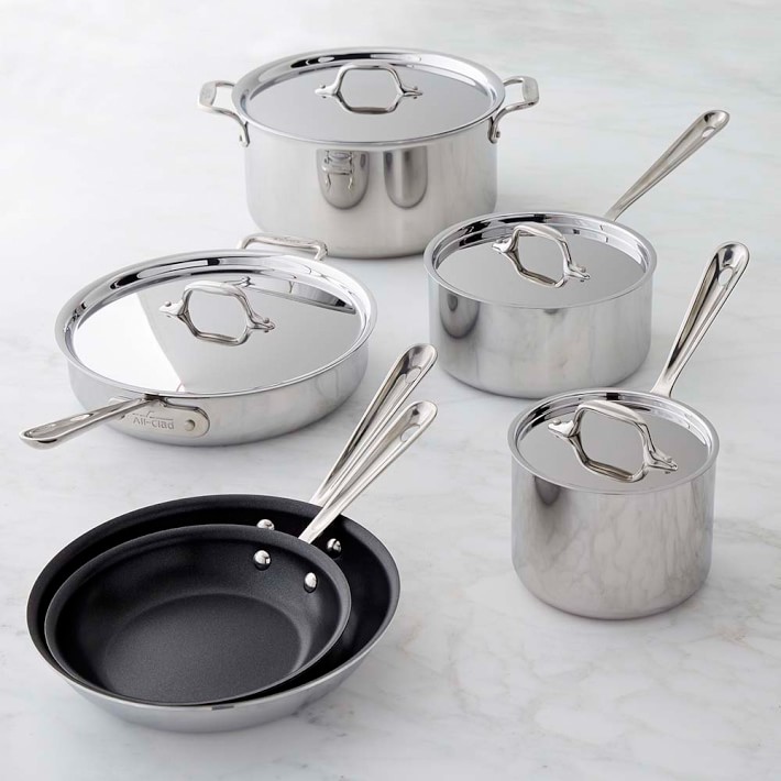 All-Clad Nonstick Fry Pan Set - d3 Stainless Steel Skillets – Cutlery and  More