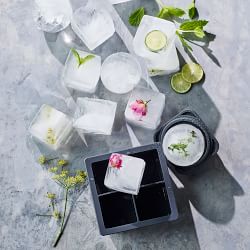Large Ice Cube Molds-Set of 2 Silicone Trays Makes 8, 2x2 Big Cubes-BPA-Free,  Flexible-Chill Water, Lemonade, Cocktails, and More by Home-Complete 