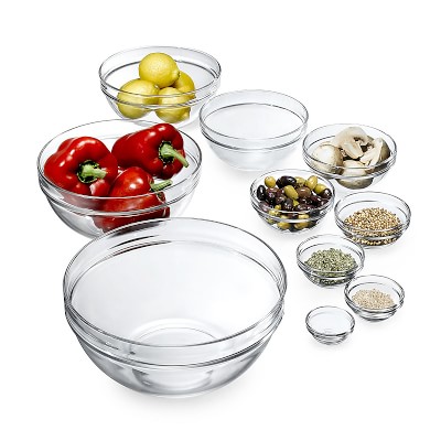PKP 10 Piece Glass Mixing Bowl Set, Multi-Colored Mixing Bowls with Plastic  Lids
