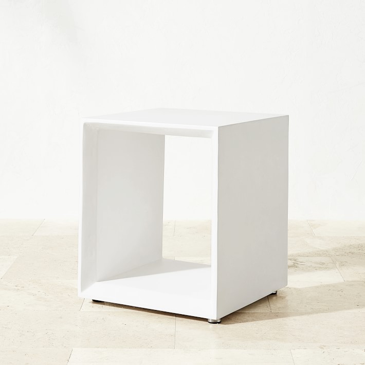 Pierre Indoor + Outdoor Square Concrete Side Table Patio Furniture Williams Sonoma
