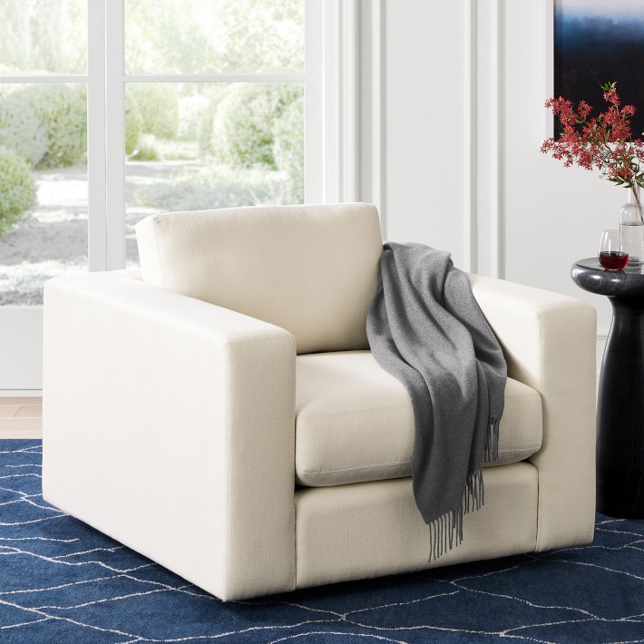 Square arm best sale swivel chair