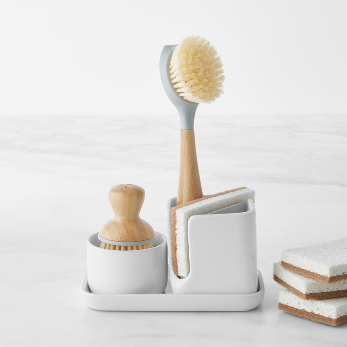 Sponge and Brush Holder Ceramic White -   Brush holder, Ceramic  artwork, Kitchen caddy
