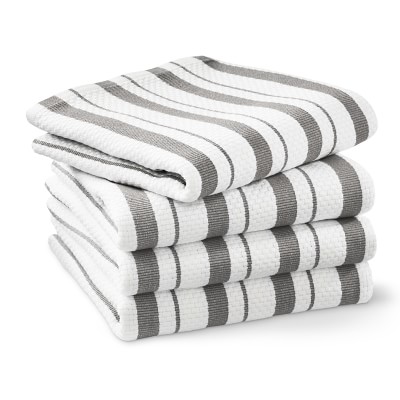 Williams Sonoma GERANIUM CLASSIC STRIPE Kitchen Towels Set of 4