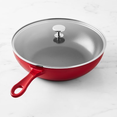 Staub 1003711 11 Round Enameled Cast Iron Skillet w/ Handle, Cherry