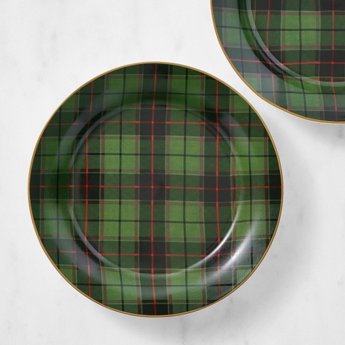 Classic Green Tartan Salad Plates Williams Sonoma