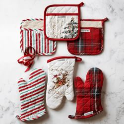 Williams Sonoma Bay Stripe Oven Mitt + Potholder Set