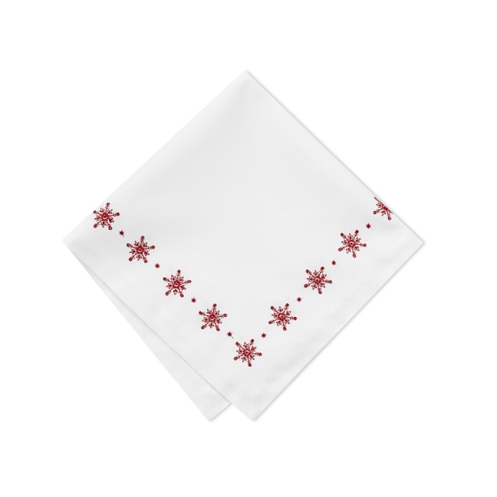 Snowflake Cloth Napkins - Set of 4 napkins