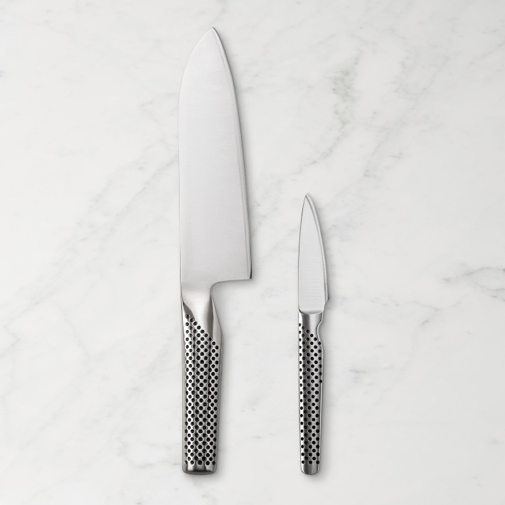 Premiere Titanium Cutlery 2-Piece Santoku Knife Set with Walnut