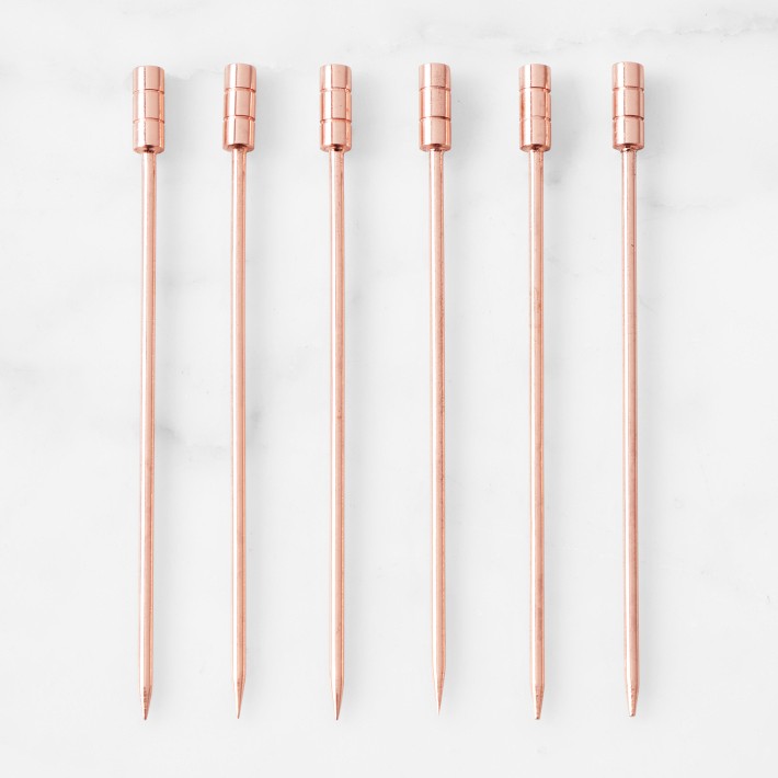 Copper Cocktail Picks, Set of 6