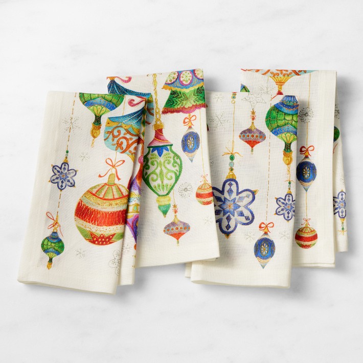 2024 Christmas Hand Towels Set 4 Pack Embroidered Kitchen Dish