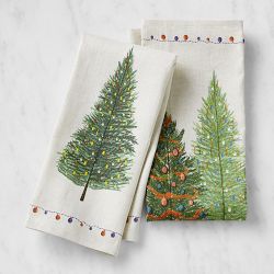 Christmas Tree Tea Towel, Dish Towel, Kitchen Towel, 100% Natural