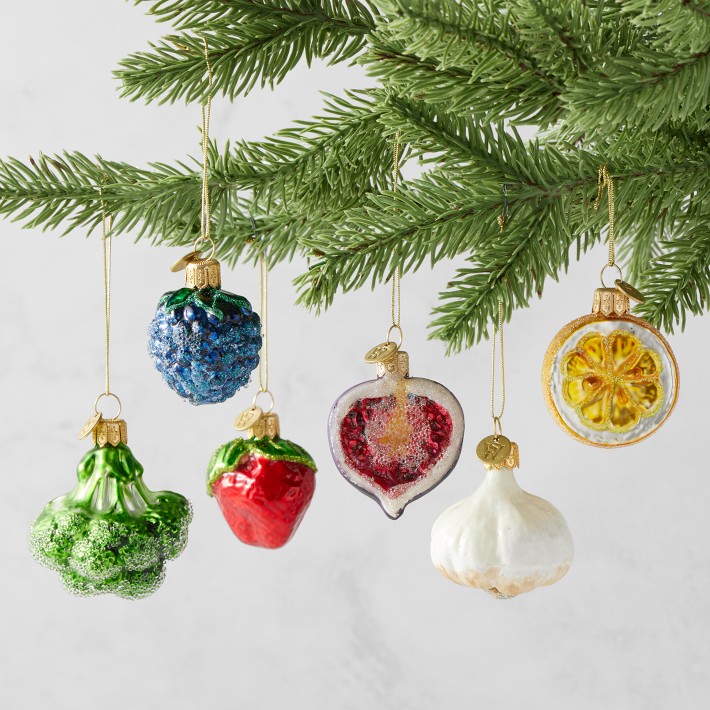 Food Ornament Steak Ceramic Ornament Christmas Tree Ornaments Hanging  Accessories Double Sides Printed Ceramic Porcelain with Gold String for