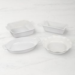 Heritage 4-Piece Stoneware Bakeware Set (White)