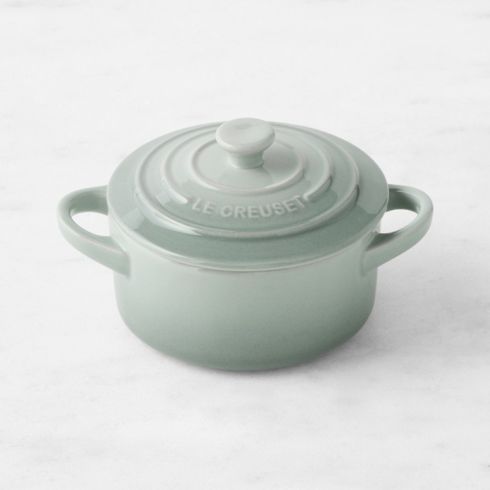 Le Creuset Stoneware Mini Round Cocotte (Color: Sea Salt)