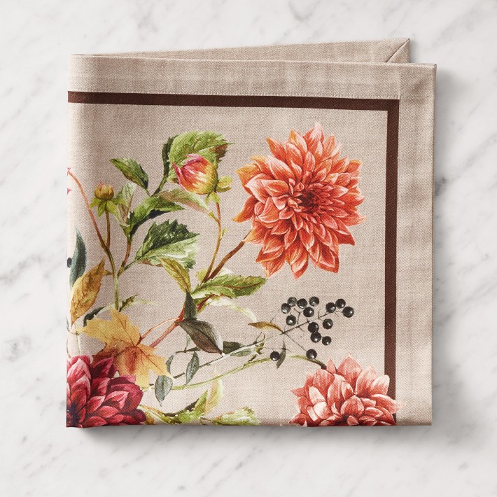 WILLIAMS SONOMA Harvest Bloom Tea TOWELS Set of 2