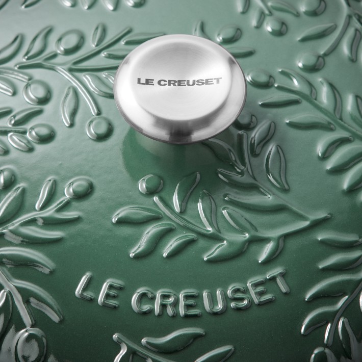 Le Creuset Enameled Cast Iron Braiser with an Olive Leaf Pattern