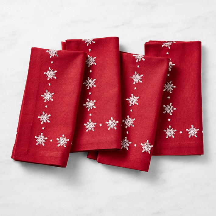 Sprig Monogrammed Embroidered Cloth Napkins - Set of 4 napkins