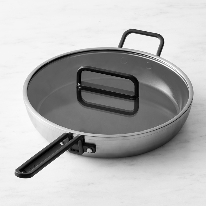 Le Creuset 12 Inch Stainless Steel Nonstick Frypan Bundle with Glass Lid SS  Knob