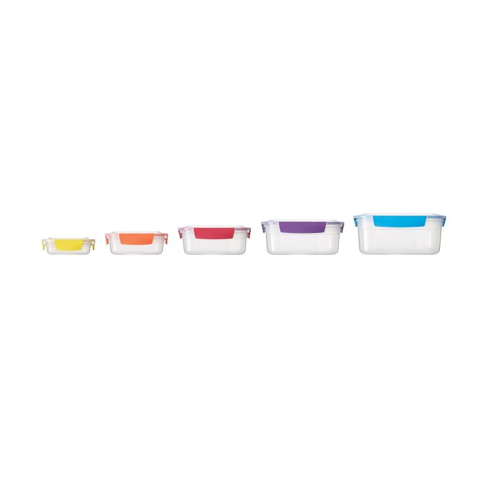 Joseph Joseph Nest Lock Plastic BPA Free Food Storage Container Set with  Lockable Airtight Leakproof Lids, 10-Piece, Multi-Color