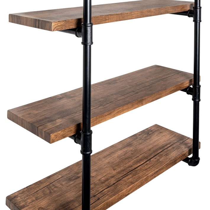 Black Pipe 3-Tier Wall Shelf