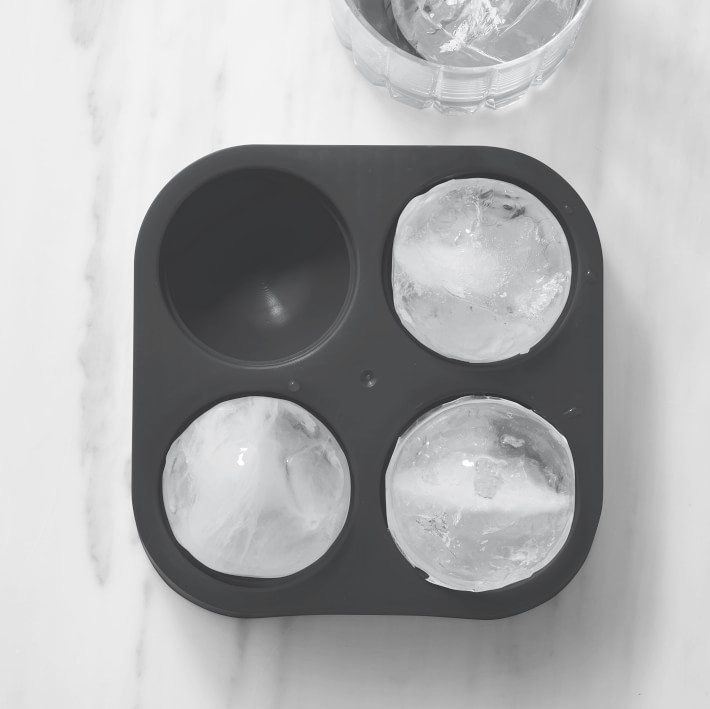 Choice Black Silicone 4 Compartment 2 Sphere Ice Mold
