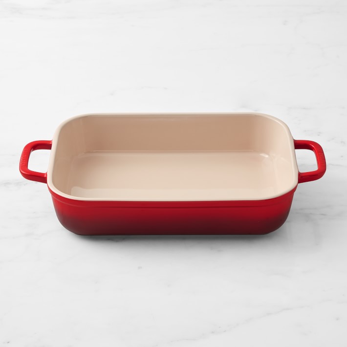 19-31 Le Creuset Red Rectangular Stoneware Baking Dish Loaf Pan 7'x5x2