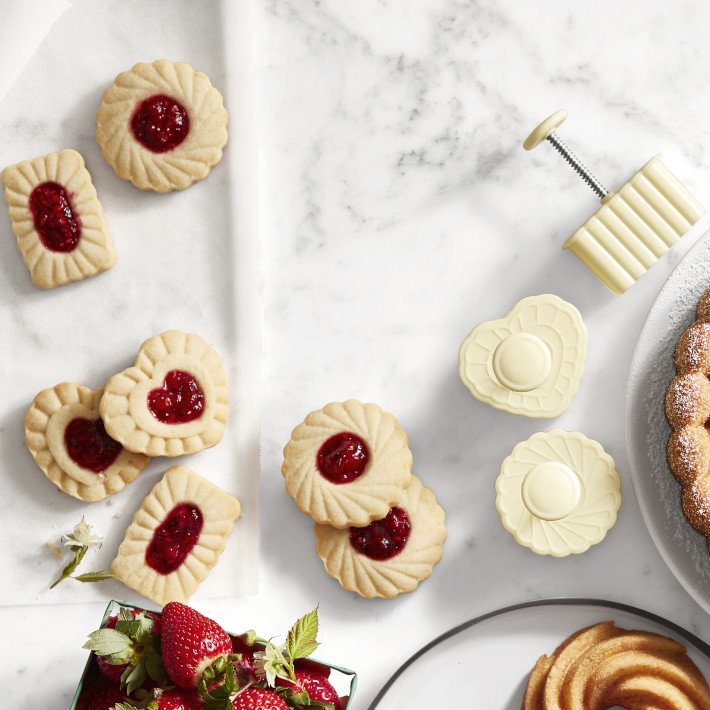 Raspberry Shortbread Mold-Carved Wood Gingerbread Biscuits
