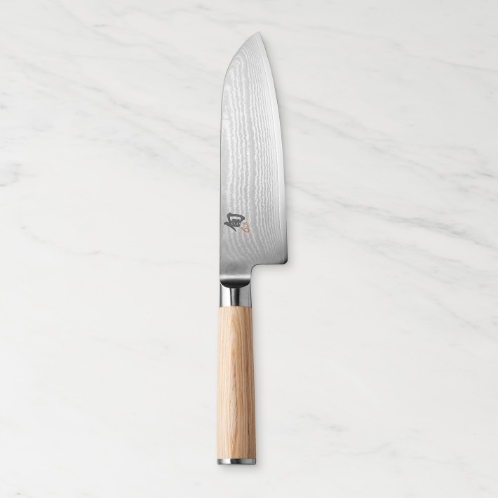 Shun Santoku Knife, 7in Flat Blonde