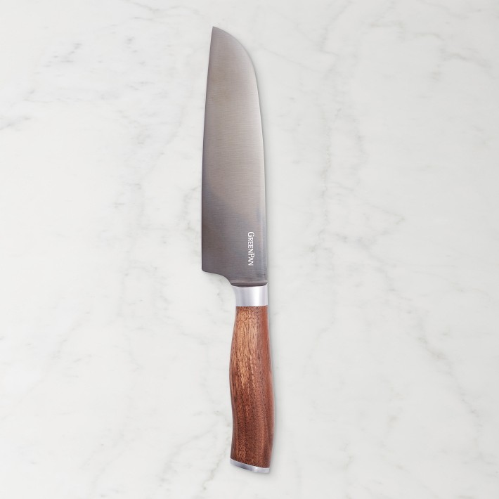 Premiere Titanium Cutlery 7 Santoku Knife with Walnut Handle