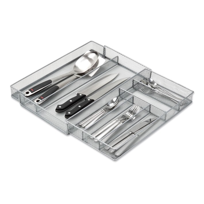 Hold Everything Expandable In-Drawer Flatware Organizer, Ashwood