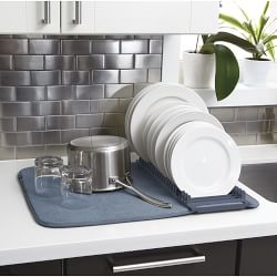 Unique Bargains Dish Drying Mat Set Under Sink Drain Pad Heat Resistant  Suitable For Kitchen Orange Yellow : Target