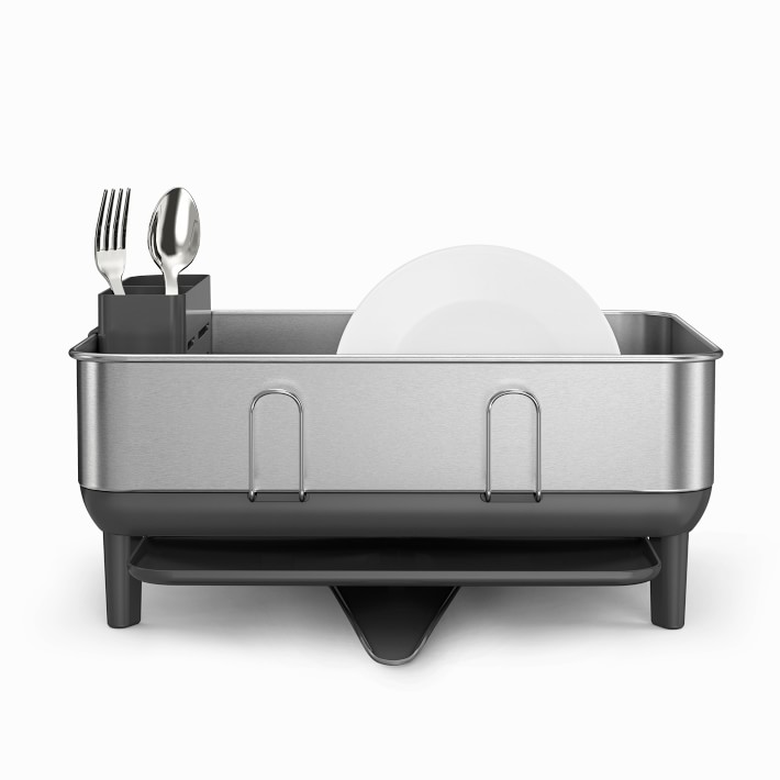 Best Buy: simplehuman Kitchen Dish Drying Rack With Swivel Spout