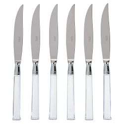 Williams Sonoma Capdeco Doric Clear Handled Steak Knives, Set of 6