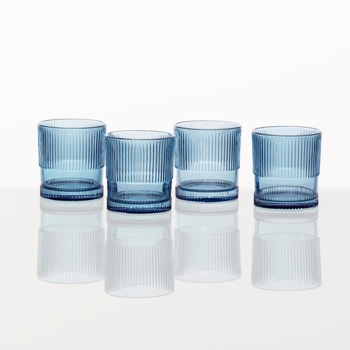 Ribbed Tall Drinking Glasses (Set of 4)