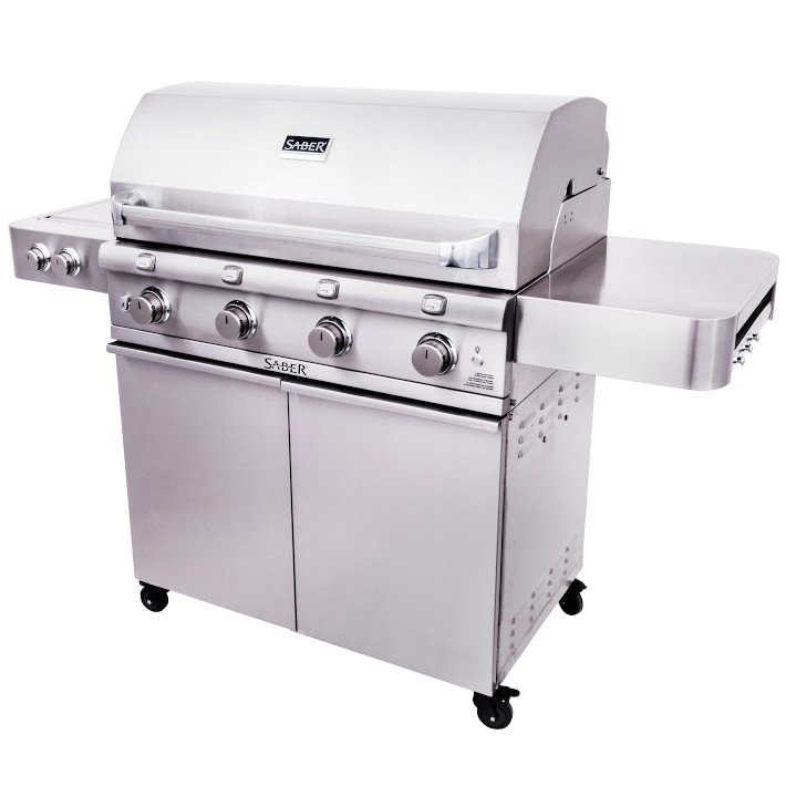 Saber Stainless Steel 4-Burner Gas Grill Williams Sonoma