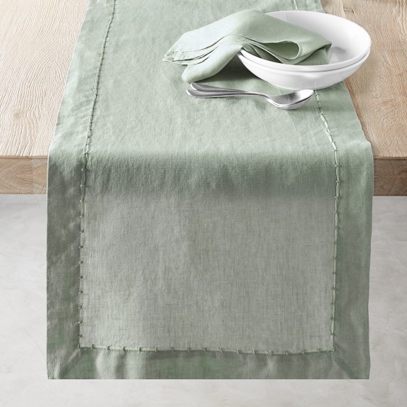 Italian Washed Linen Table Runner Williams Sonoma