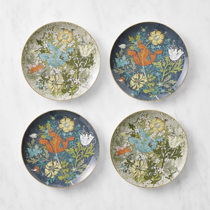 Williams Sonoma x Morris & Co. Cotswold Mixed Salad Plates, Set of 4