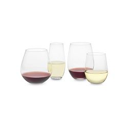 Riedel Stemless “O” 2-Cab/Merlot + 2-Viogner/Chard – Mixed Set of 4 (2ea) –