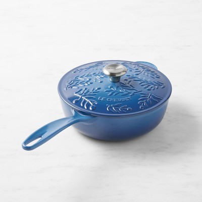 Large Cobalt Blue Le Creuset Lidded Pot 20 Saucier 2.75 Qts Made in France Medium  Cookware Enameled Sauce Pot Wood Handle French Cookware 