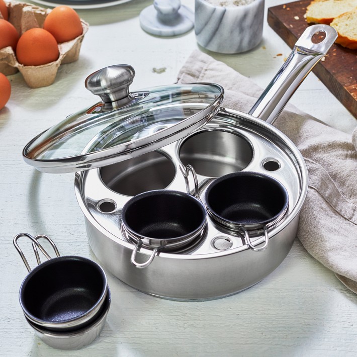  Egg Poacher Pan Nonstick 4 Eggs, Poached Egg Pan Stainless  Steel Egg Poaching Pan, Poached Egg Cooker PFOA Free, Egg Poachers Cookware  with Nonstick Poached Egg Cups: Home & Kitchen