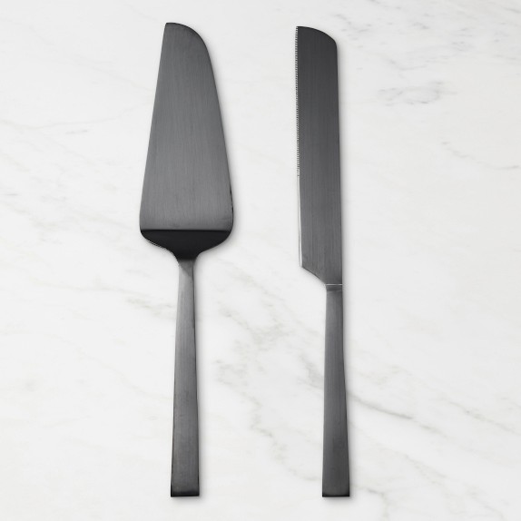 Hudson Essentials Hammered 18/10 Stainless Steel Cake Knife & Cake Ser