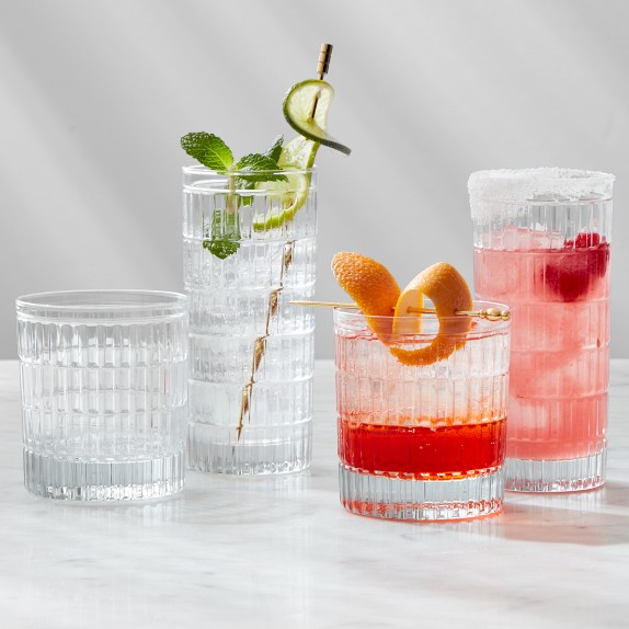 Bamboo Cut Double OldFashioned Glasses, Set of 4 Williams Sonoma