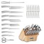 Set 19 Coltelli Da Cucina Cuisinart Normandy, Lame In Acciaio Inox, Con Blocco Portacoltelli
