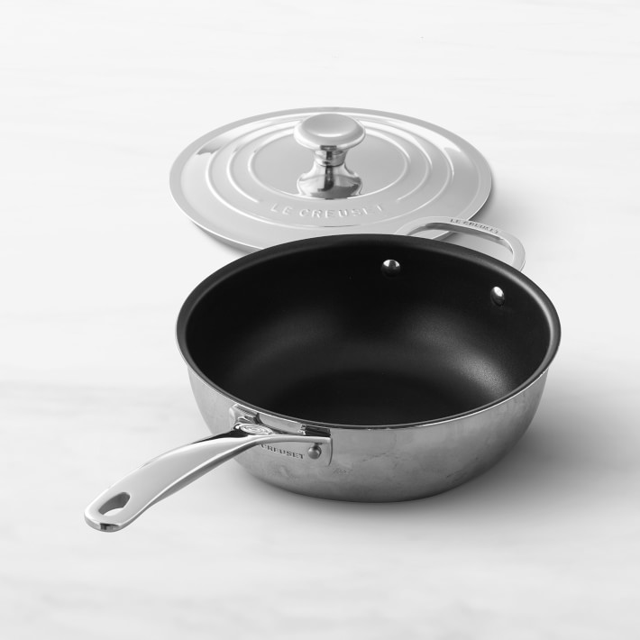 Le Creuset Stainless Steel 4-Quart Saucepan with Helper Handle