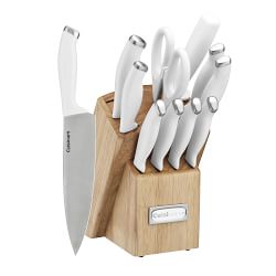  Cuisinart 15-Piece Knife Set with Block, High Carbon Stainless  Steel, Forged Triple Rivet, White, C77WTR-15P: Home & Kitchen
