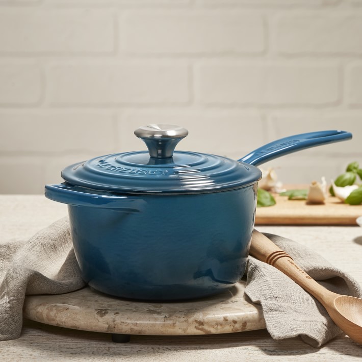 Vintage blue cast iron Le Creuset saucepan #20
