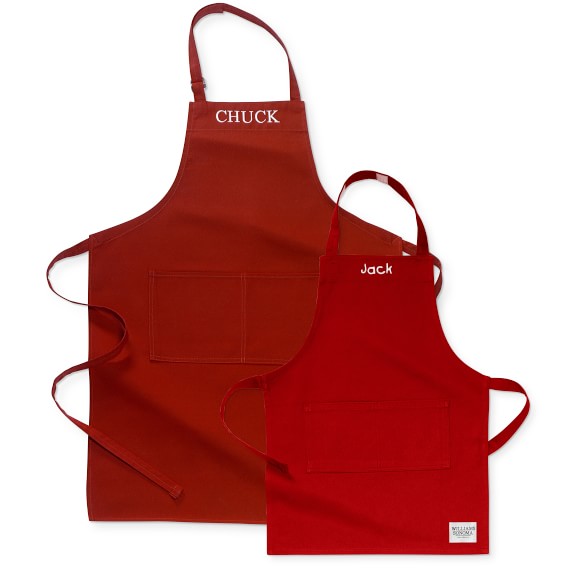 Williams Sonoma Classic Cooking Apron Williams Sonoma   Williams Sonoma Classic Solid Personalized Adult Kid Apron C 