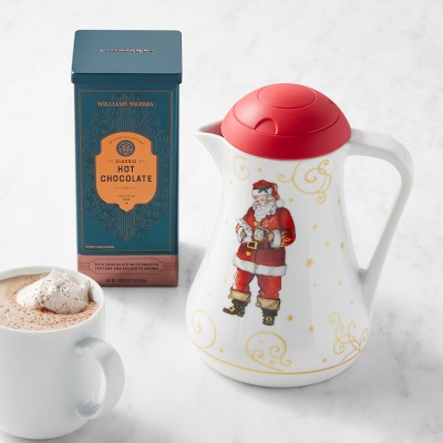 Ceramic Hot Chocolate Pot w/Frother William Sonoma Batteries Included Heavy