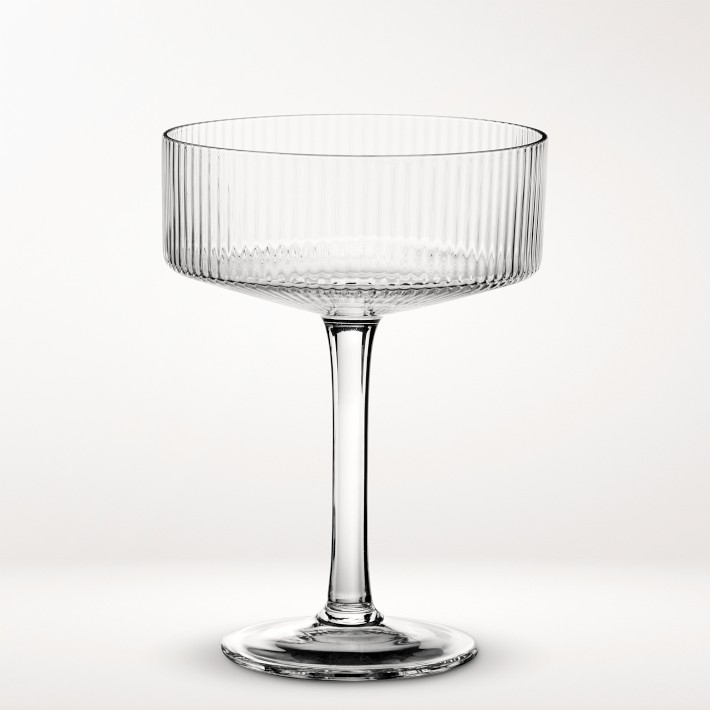 1 Pcs Ribbed Glassware,Vintage Glass,25 oz Modern Glass Cup,Ripple Drinking Glass,Ribbed Drinking Glass for Weddings,Cocktails or Modern Bar, Size