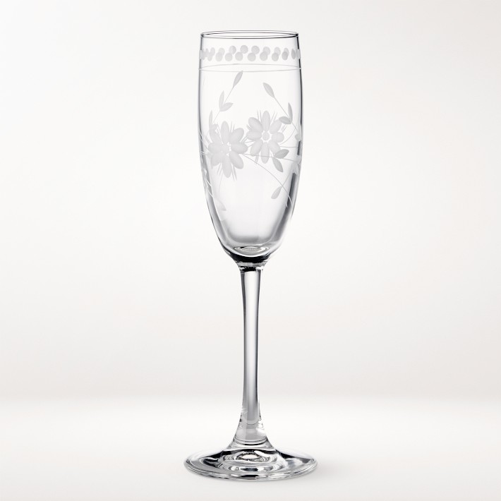 Elixir Crystal Champagne Flutes 6oz x 4, Edge Champagne Glasses